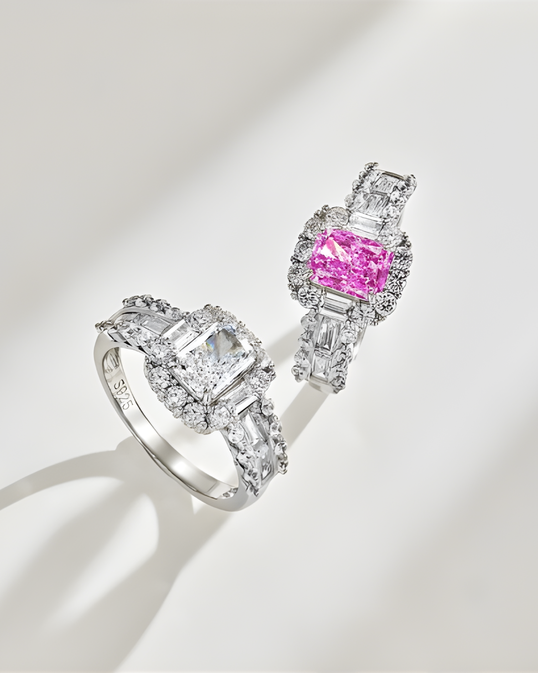 Lumière Éternelle - Bague en Argent Blanc