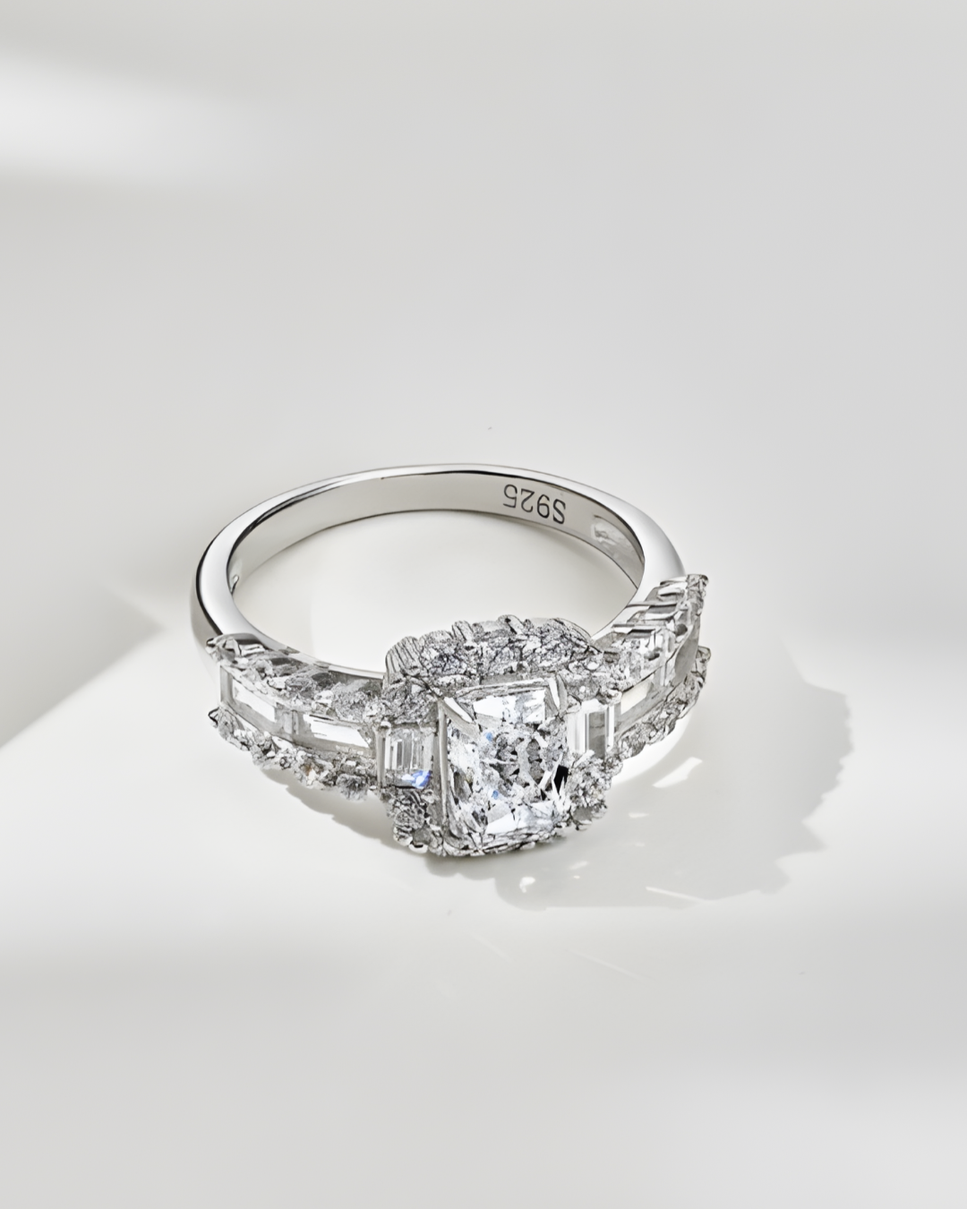 Lumière Éternelle - Bague en Argent Blanc