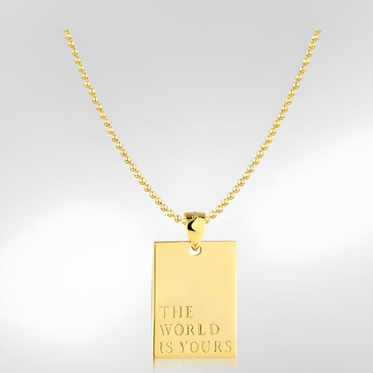 Collier Femme en Argent - Pendentif WORLD
